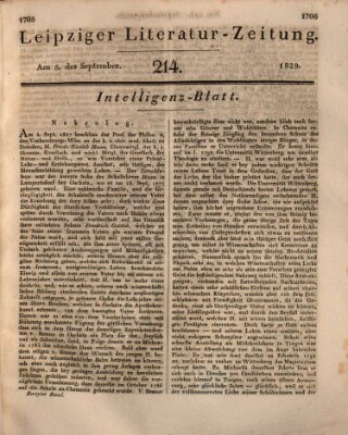 Leipziger Literaturzeitung Samstag 5. September 1829