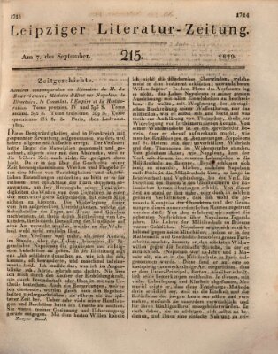 Leipziger Literaturzeitung Montag 7. September 1829