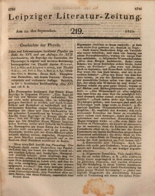 Leipziger Literaturzeitung Freitag 11. September 1829