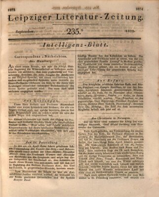 Leipziger Literaturzeitung Samstag 26. September 1829