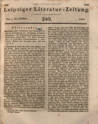 Leipziger Literaturzeitung Donnerstag 1. Oktober 1829