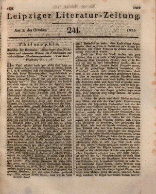 Leipziger Literaturzeitung Freitag 2. Oktober 1829