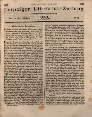 Leipziger Literaturzeitung Dienstag 13. Oktober 1829