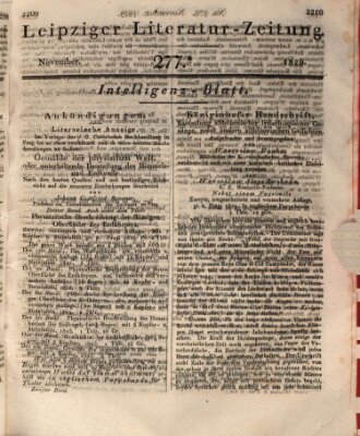 Leipziger Literaturzeitung Samstag 7. November 1829