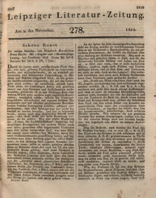 Leipziger Literaturzeitung Montag 9. November 1829