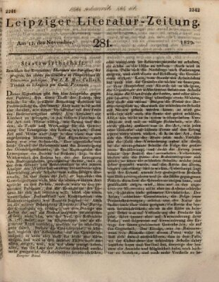 Leipziger Literaturzeitung Donnerstag 12. November 1829