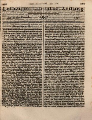 Leipziger Literaturzeitung Mittwoch 18. November 1829