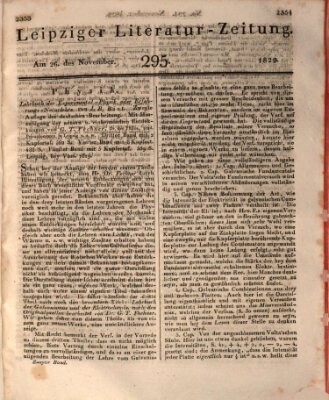 Leipziger Literaturzeitung Donnerstag 26. November 1829