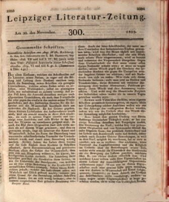 Leipziger Literaturzeitung Montag 30. November 1829