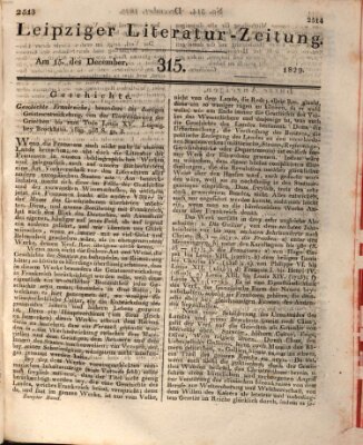 Leipziger Literaturzeitung Dienstag 15. Dezember 1829