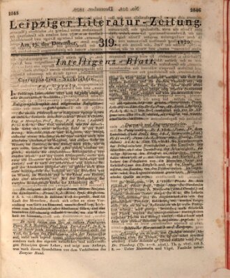 Leipziger Literaturzeitung Samstag 19. Dezember 1829