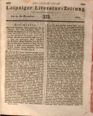 Leipziger Literaturzeitung Mittwoch 23. Dezember 1829