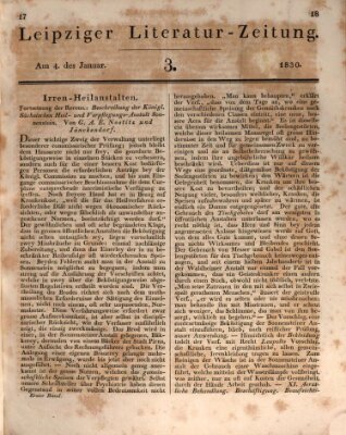 Leipziger Literaturzeitung Montag 4. Januar 1830