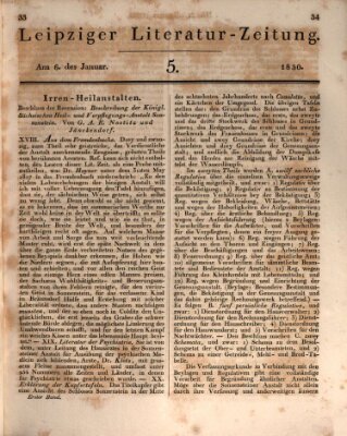 Leipziger Literaturzeitung Mittwoch 6. Januar 1830