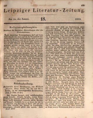 Leipziger Literaturzeitung Donnerstag 21. Januar 1830