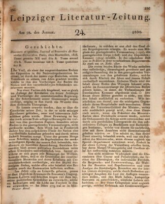 Leipziger Literaturzeitung Donnerstag 28. Januar 1830