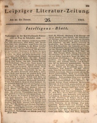 Leipziger Literaturzeitung Samstag 30. Januar 1830