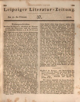 Leipziger Literaturzeitung Freitag 12. Februar 1830