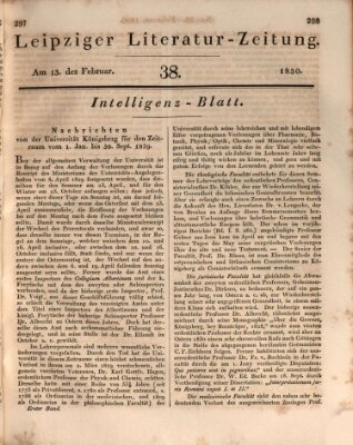 Leipziger Literaturzeitung Samstag 13. Februar 1830