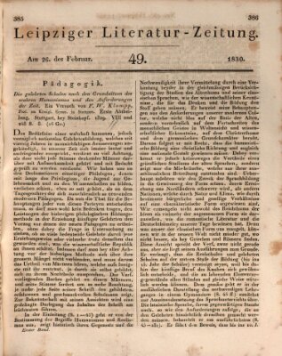 Leipziger Literaturzeitung Freitag 26. Februar 1830