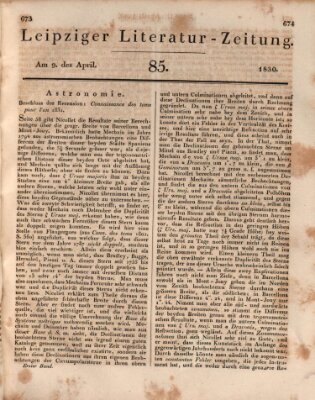 Leipziger Literaturzeitung Freitag 9. April 1830