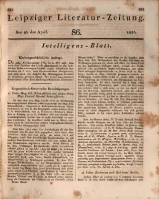 Leipziger Literaturzeitung Samstag 10. April 1830