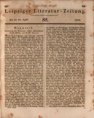 Leipziger Literaturzeitung Dienstag 13. April 1830