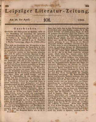 Leipziger Literaturzeitung Mittwoch 28. April 1830