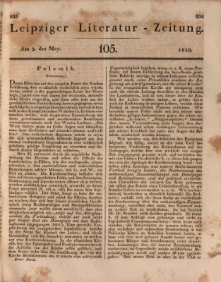 Leipziger Literaturzeitung Montag 3. Mai 1830