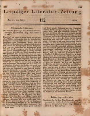 Leipziger Literaturzeitung Dienstag 11. Mai 1830