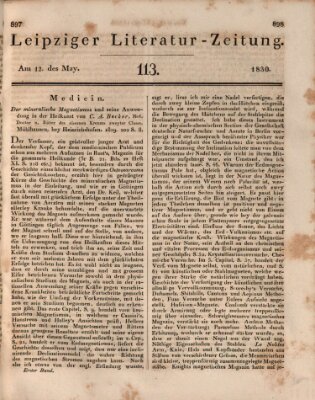 Leipziger Literaturzeitung Mittwoch 12. Mai 1830