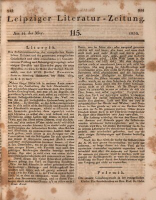 Leipziger Literaturzeitung Freitag 14. Mai 1830