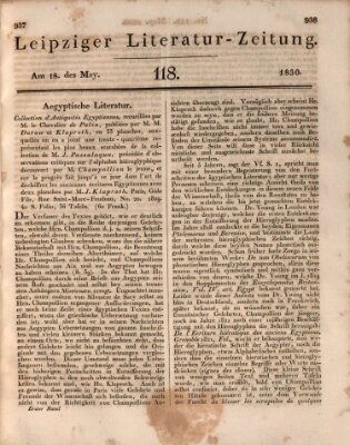 Leipziger Literaturzeitung Dienstag 18. Mai 1830
