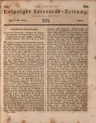 Leipziger Literaturzeitung Montag 7. Juni 1830