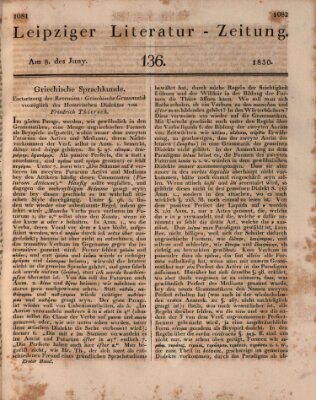 Leipziger Literaturzeitung Dienstag 8. Juni 1830