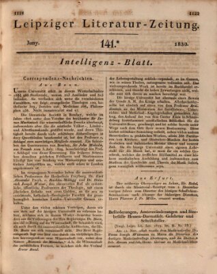 Leipziger Literaturzeitung Samstag 12. Juni 1830