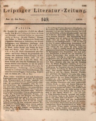 Leipziger Literaturzeitung Dienstag 22. Juni 1830