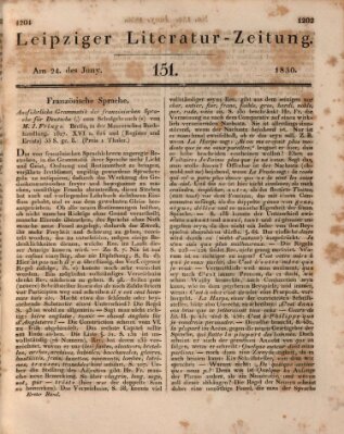 Leipziger Literaturzeitung Donnerstag 24. Juni 1830