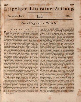 Leipziger Literaturzeitung Samstag 26. Juni 1830