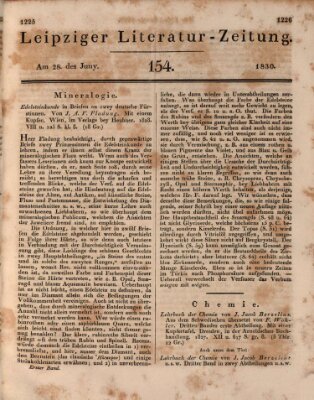 Leipziger Literaturzeitung Montag 28. Juni 1830