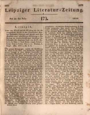 Leipziger Literaturzeitung Dienstag 20. Juli 1830