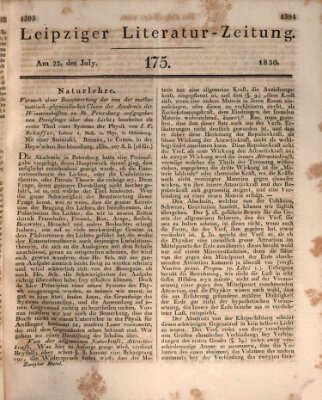 Leipziger Literaturzeitung Donnerstag 22. Juli 1830