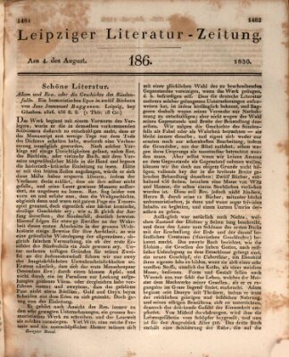 Leipziger Literaturzeitung Mittwoch 4. August 1830