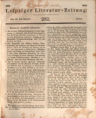 Leipziger Literaturzeitung Montag 23. August 1830