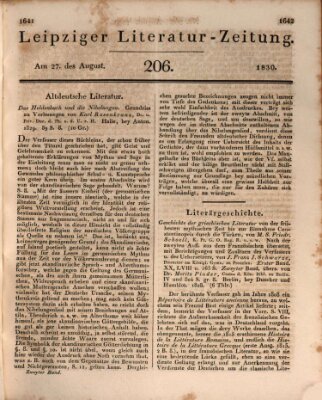 Leipziger Literaturzeitung Freitag 27. August 1830