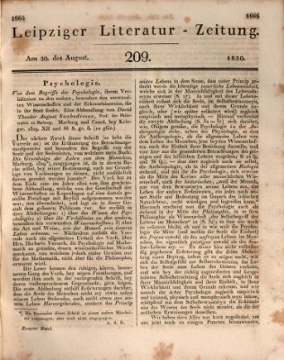 Leipziger Literaturzeitung Montag 30. August 1830