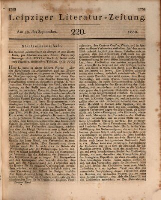 Leipziger Literaturzeitung Freitag 10. September 1830
