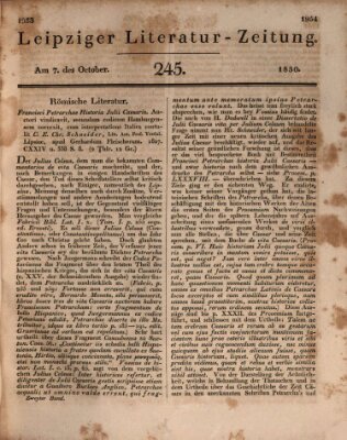 Leipziger Literaturzeitung Donnerstag 7. Oktober 1830