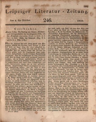 Leipziger Literaturzeitung Freitag 8. Oktober 1830