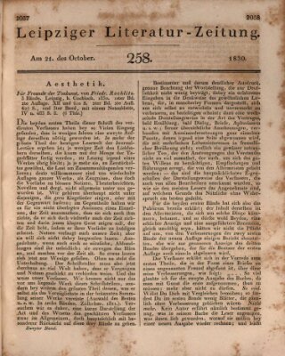 Leipziger Literaturzeitung Donnerstag 21. Oktober 1830